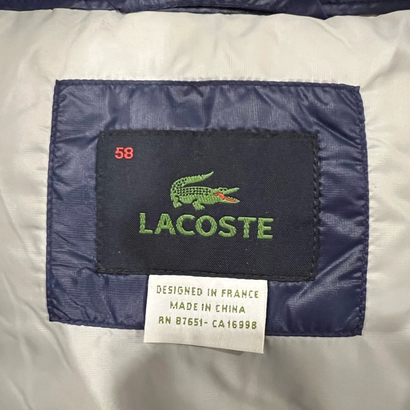 Lacoste Bubble Vest. Navy Blue. Size 58 (XL). Like NEW - Picture 5 of 5